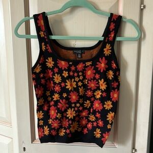 Black Floral Vest